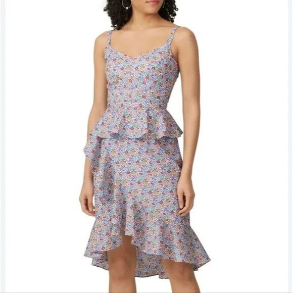 J. Crew Liberty Floral Fabric Sosi Ruffle 100% Cotton Sleeveless Dress Size 10 - Picture 1 of 10